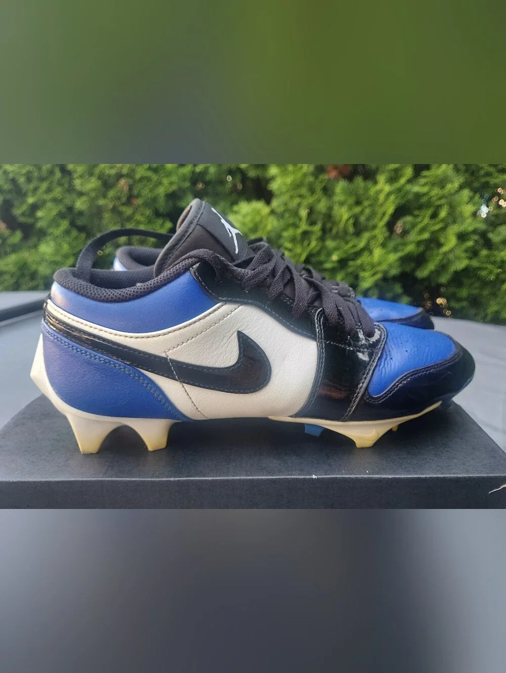 Air Jordan 1 Low TD Men’s Athletic Cleats in Blue, Black & White